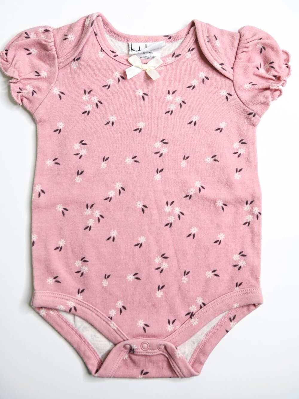 NICOLE MILLER New York Mauve Floral Onesie - Size 6-9 Months